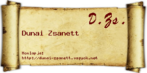 Dunai Zsanett névjegykártya